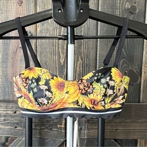 Agua Bendita Lauren Bikini Top in Sunshower M NWT Anthropologie Swim Beach